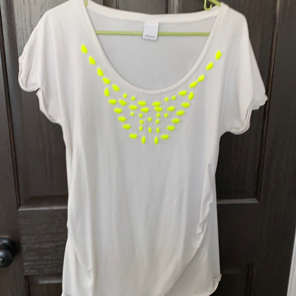 Neon Yellow embellished Maternity tee
